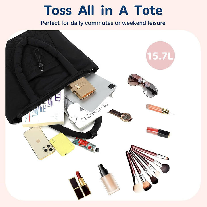 Padded everyday handbag with detachable cosmetic pouch Stornfield