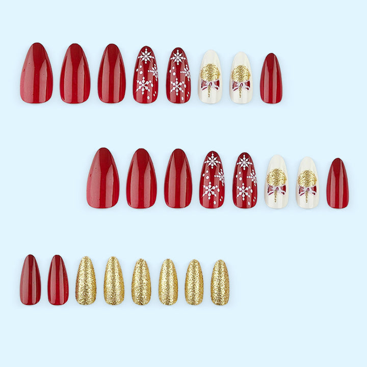 Glamorous artificial nails in festive Christmas design Stornfield