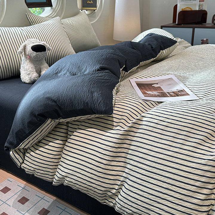 Striped Soft Cotton Bedding Set