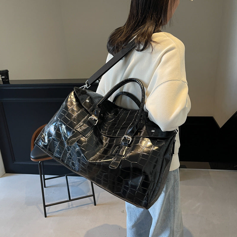 Crocodile Texture Luxury Travel Duffle Bag Stornfield