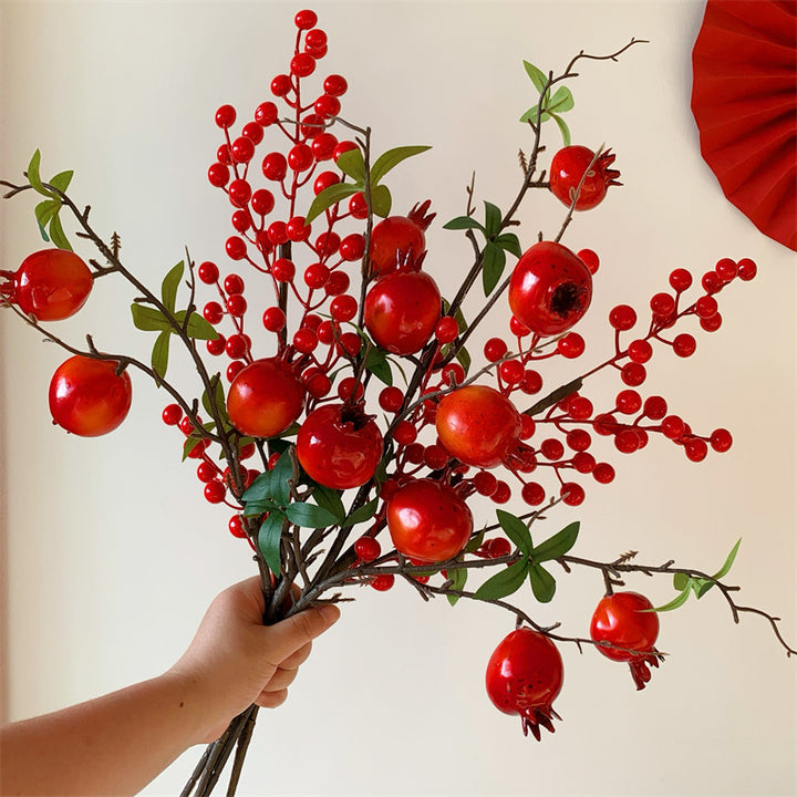 Decorative Artificial Pomegranate and Berry Arrangement