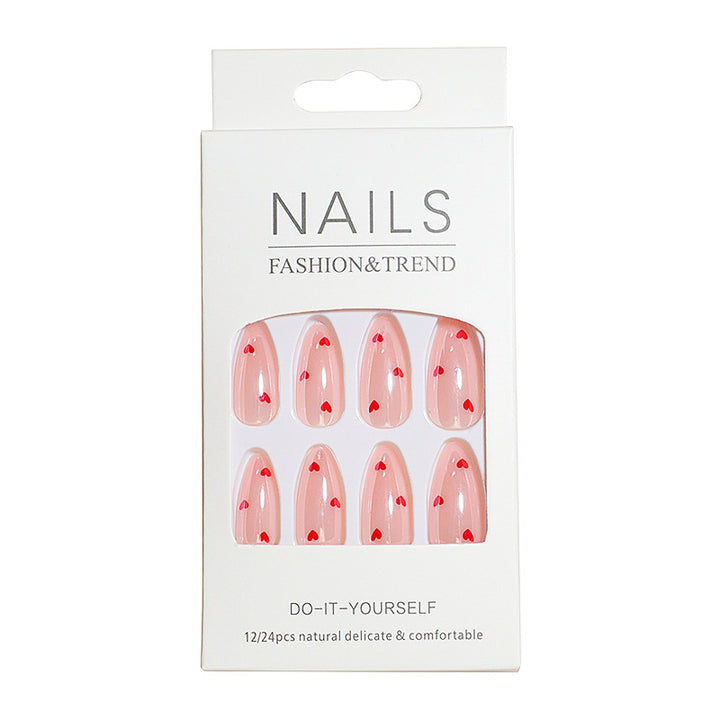 Heart-Printed Press-On Nail Set Stornfield