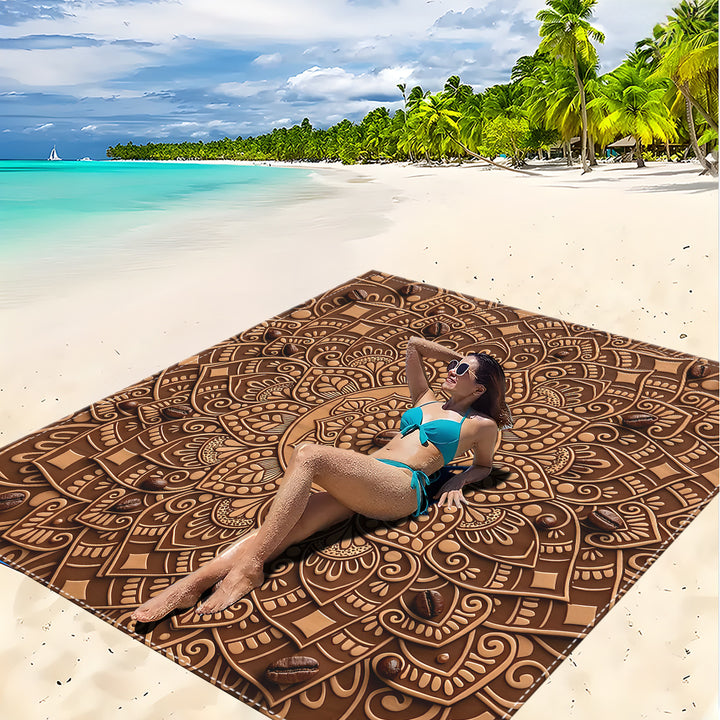Mandala Design Beach Mat Stornfield
