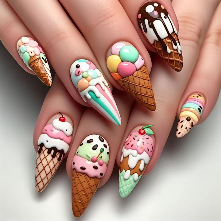 Creative Art Nails with Ice Cream Design Stornfield