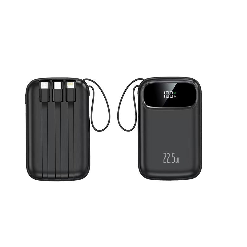 Power bank with integrated charging cable and digital display Stornfield