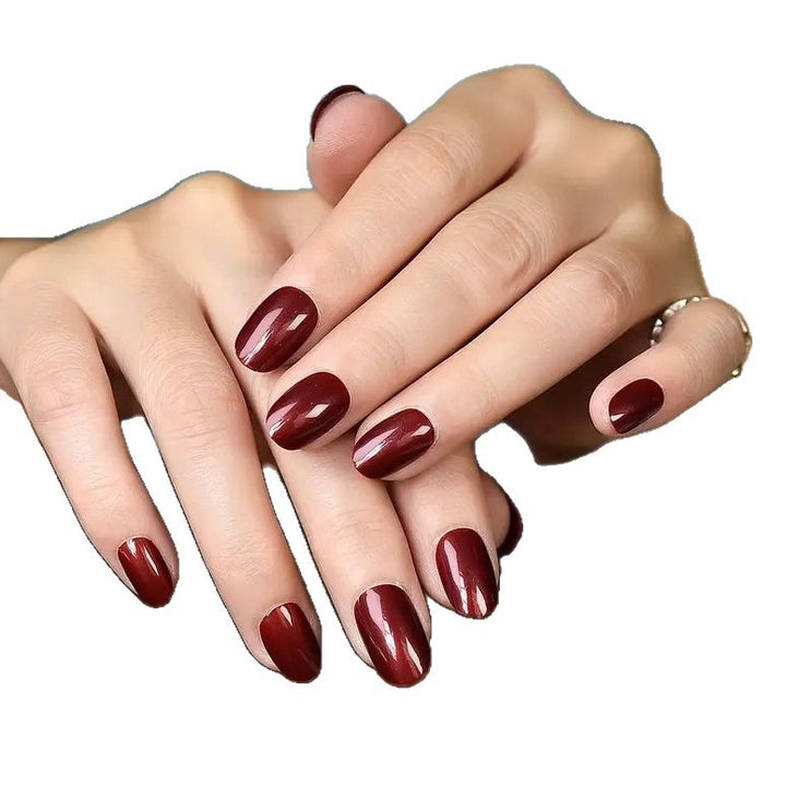 Glossy Oval-Shaped Nail Enhancements Stornfield