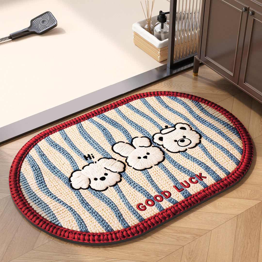 Decorative Heart-Themed Bath Mat