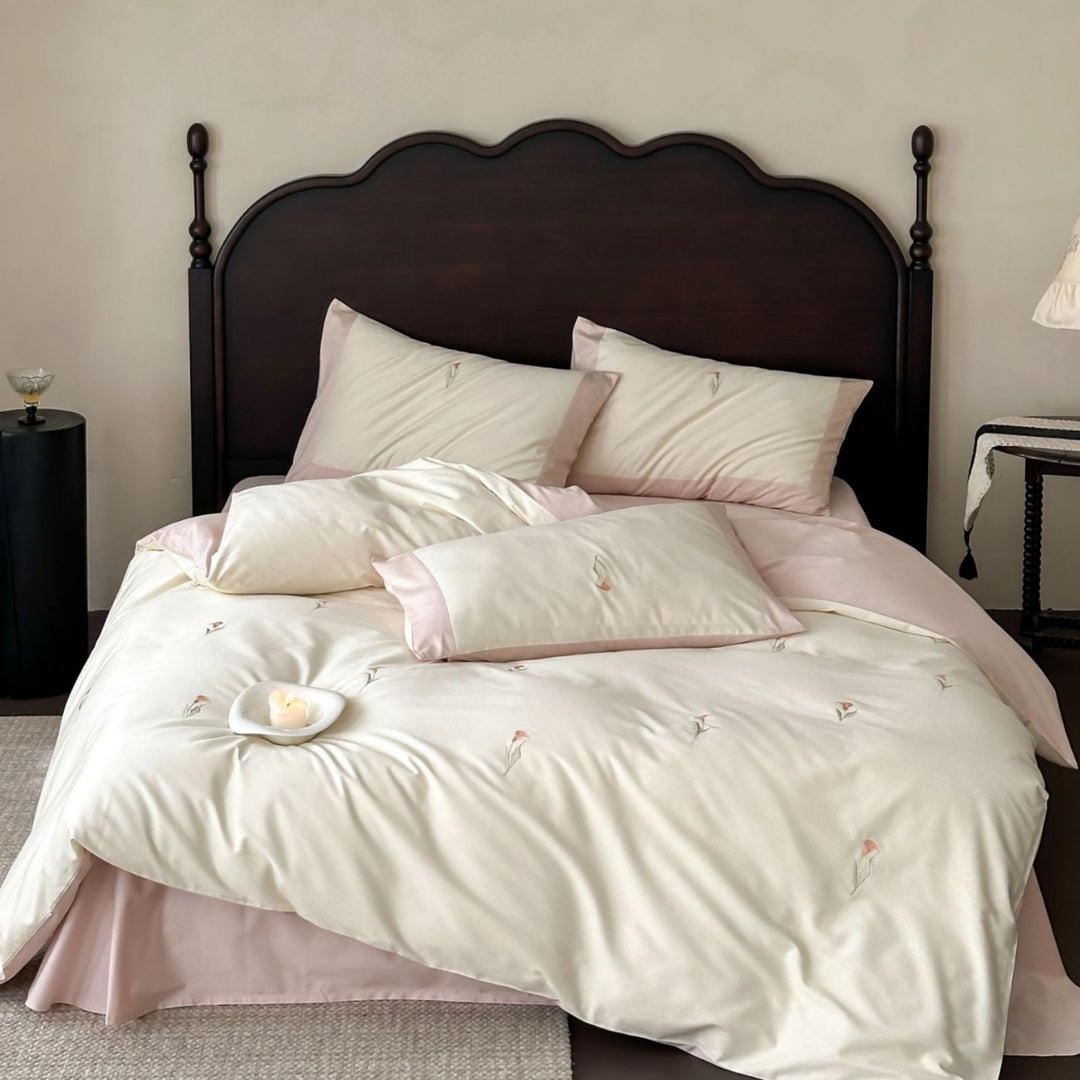 Luxury Embroidered Cotton Sateen Duvet Cover Set