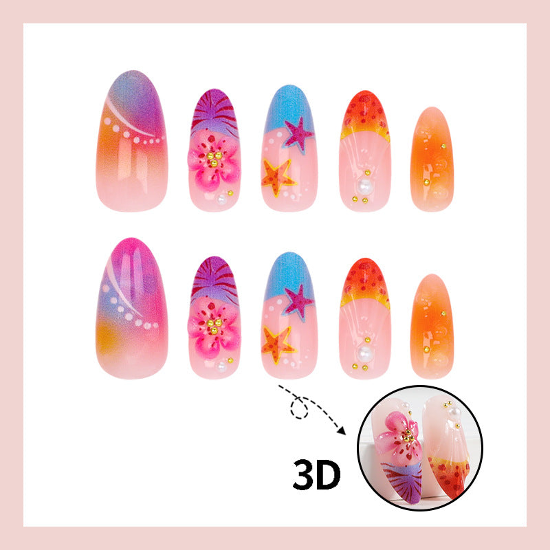 Elegant artificial nails with floral designs Stornfield