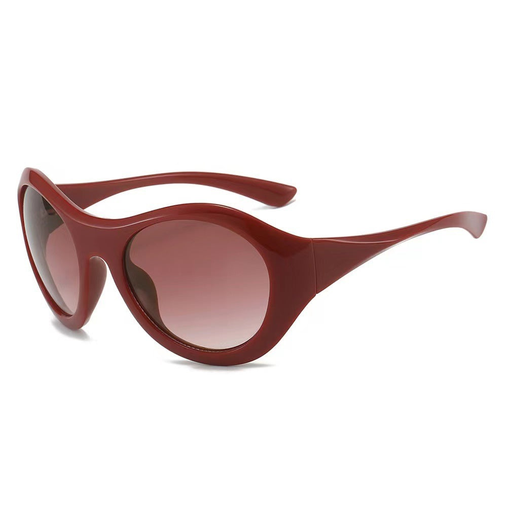 Ladies Fashion Oval Sunglasses with Transparent Frame Stornfield