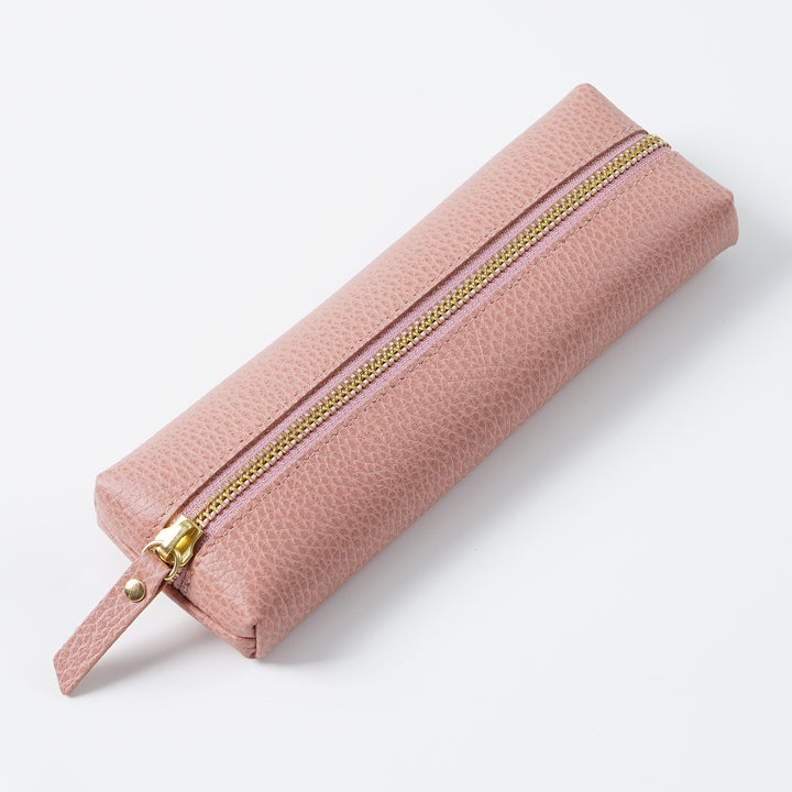 Premium Leather Pencil Case with Gold Zipper