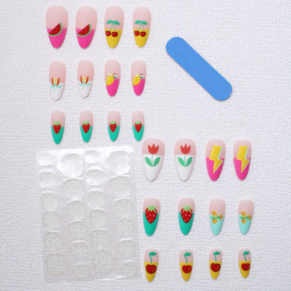 Artistic Fruit-Themed Press-On Nails Stornfield