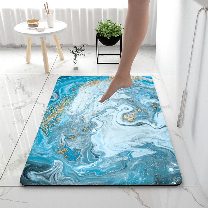 Non-Slip Marble Design Bath Mat