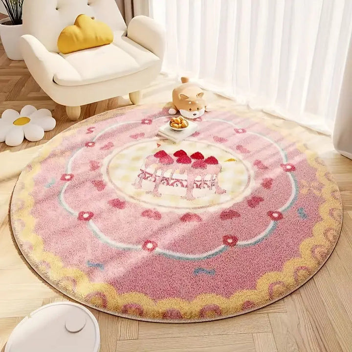 Cartoon-Themed Plush Area Rug for Indoor Display