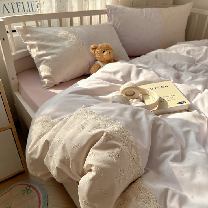 Embroidered Floral Duvet Cover Set