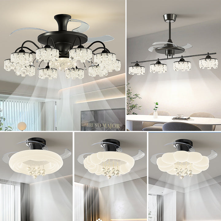 Modern Crystal Chandelier Ceiling Fan