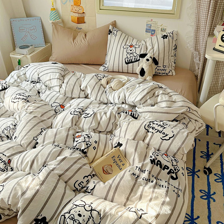 Floral Patterned Quilted Duvet Cover