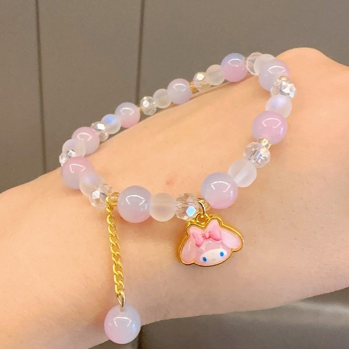 Playful bracelet with colorful glass beads and pendant Stornfield