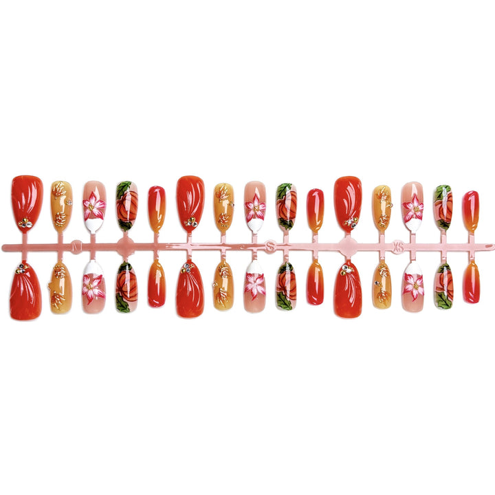 Artistic Floral Press-On Nail Collection 1790746013