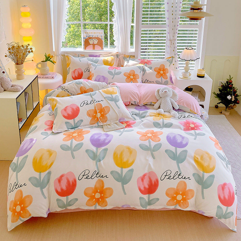 Whimsical Floral Pattern Bedding Set