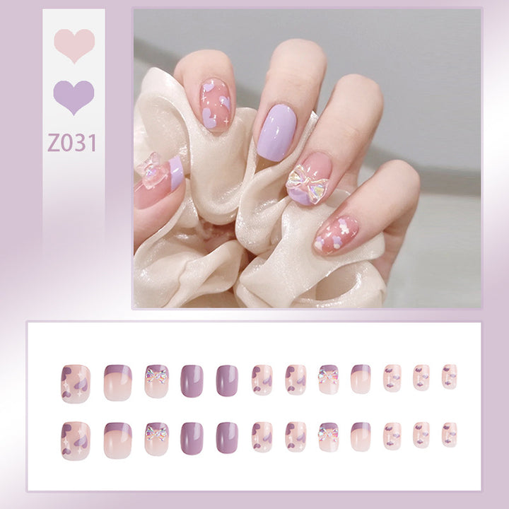 Elegant Rhinestone-Embellished Press-On Nails