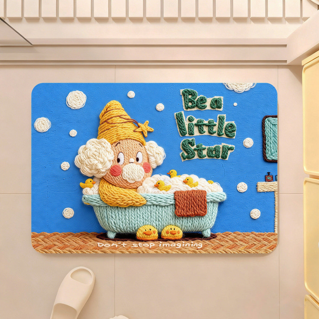 Playful Bread-Themed Bathroom Mat