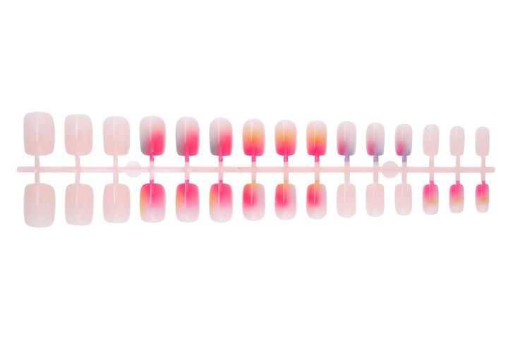 Artificial nail set with elegant gradient and glittering accents Stornfield