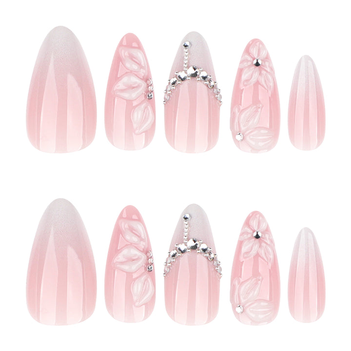 Acrylic Nail Extensions with Elegant Flower Design Stornfield