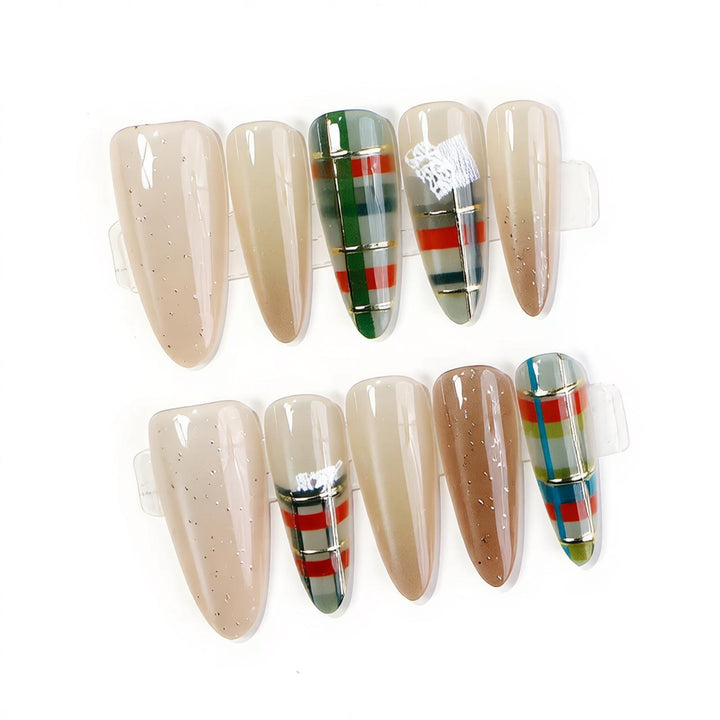 Modern Geometric Press-On Nail Set Stornfield
