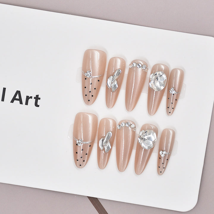 Glamorous Heart-Themed Press-On Nail Set Stornfield