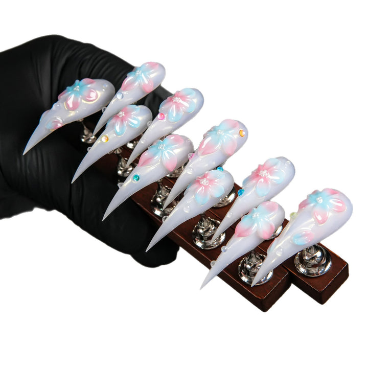 Decorative Floral Stiletto Press-On Nails