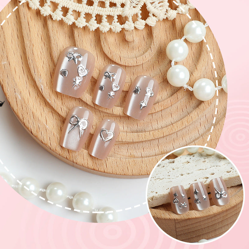 Elegant Decorative Press-On Nail Art Set 1790738679