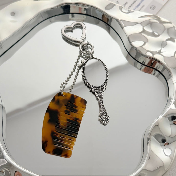 Charming Compact Mirror and Comb Keychain Stornfield