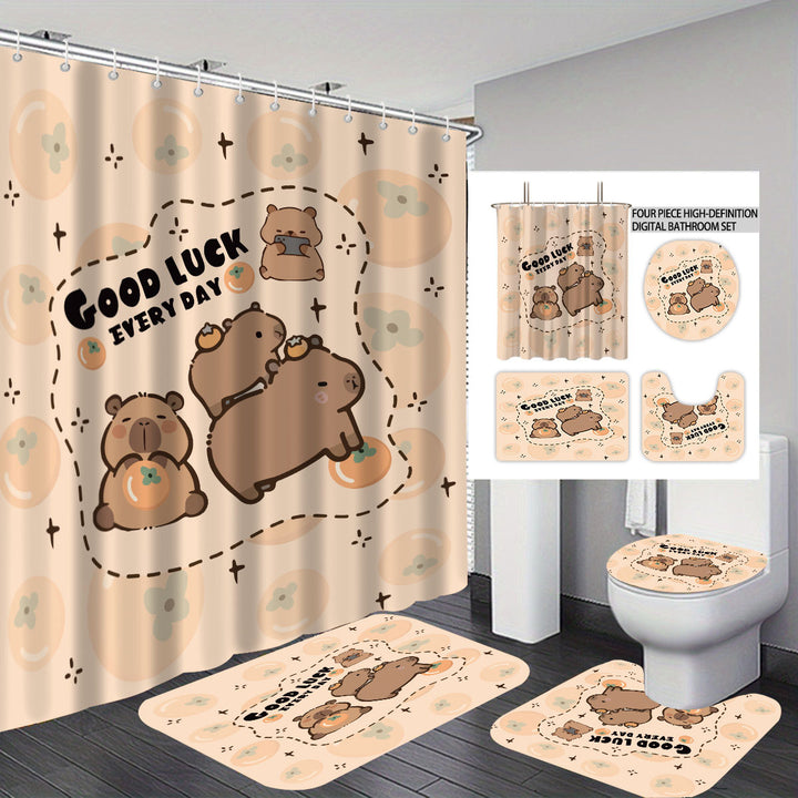 Cute Bear-Themed Four-Piece Bathroom Set Stornfield