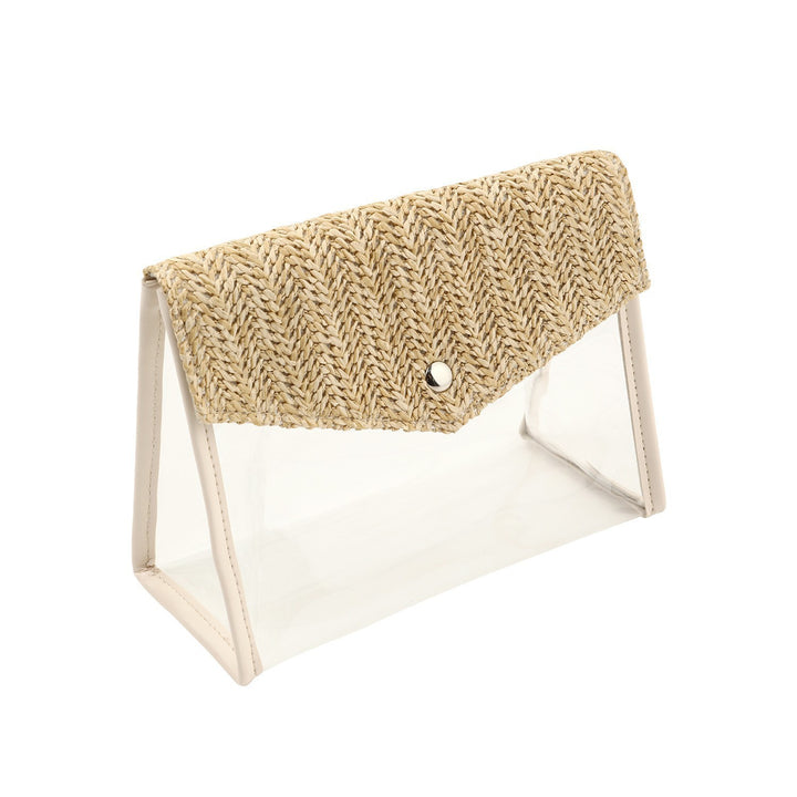Elegant and Stylish Shoulder Bag Made of Spacious Transparent Material with Woven Lid Stornfield