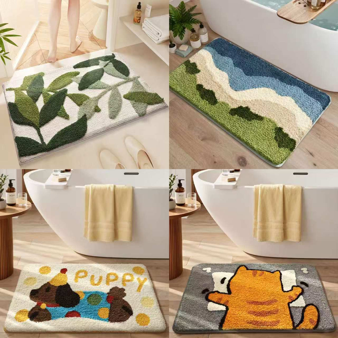 Plush Bath Mat with Animal Designs