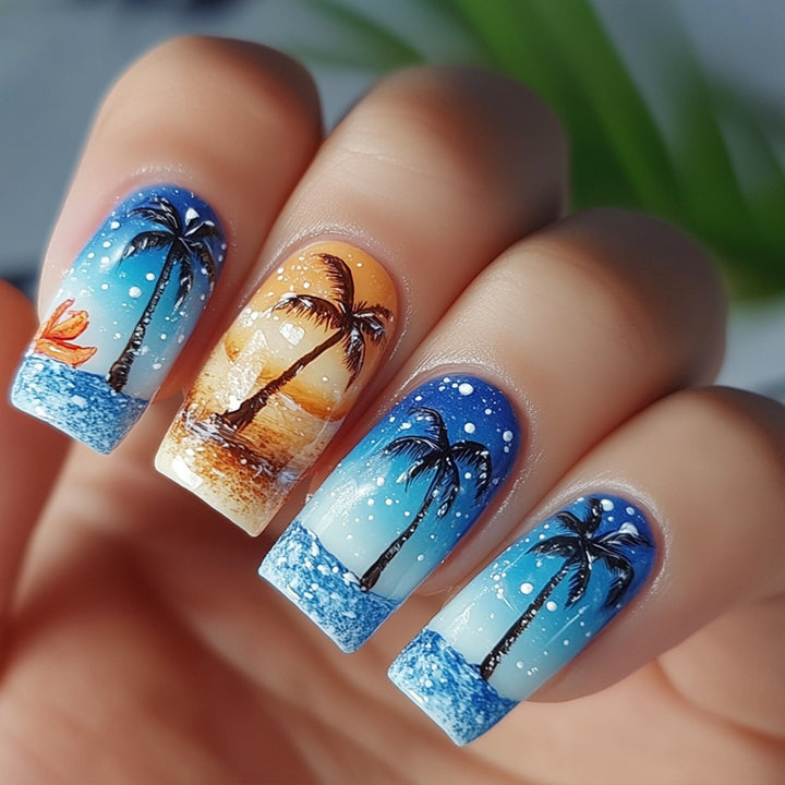 Creative nail art with palm motif Stornfield