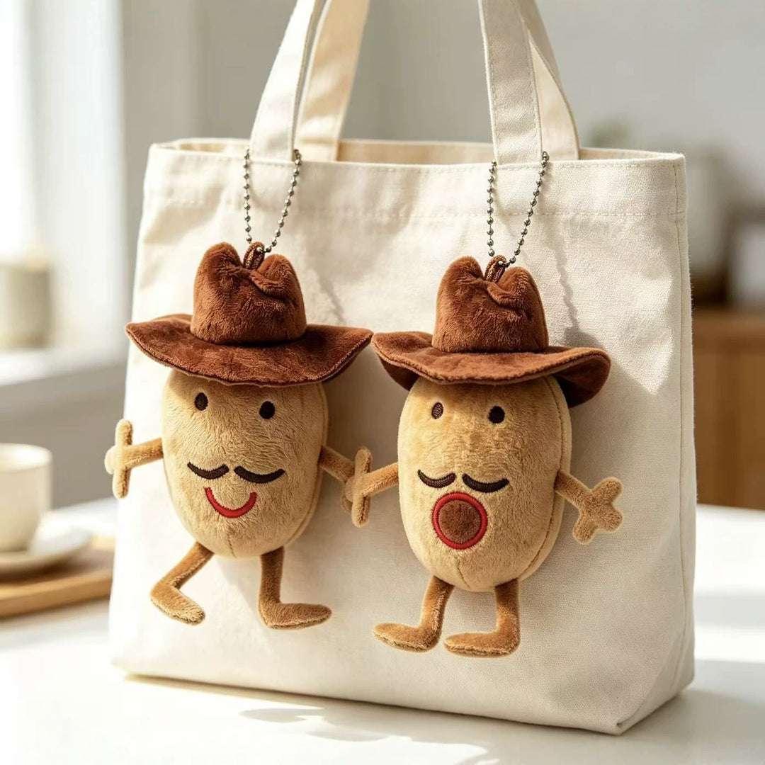Novelty Cowboy Character Plush Bag Charm Keyring with Metal Ball-Chain and Huggable Body Stornfield