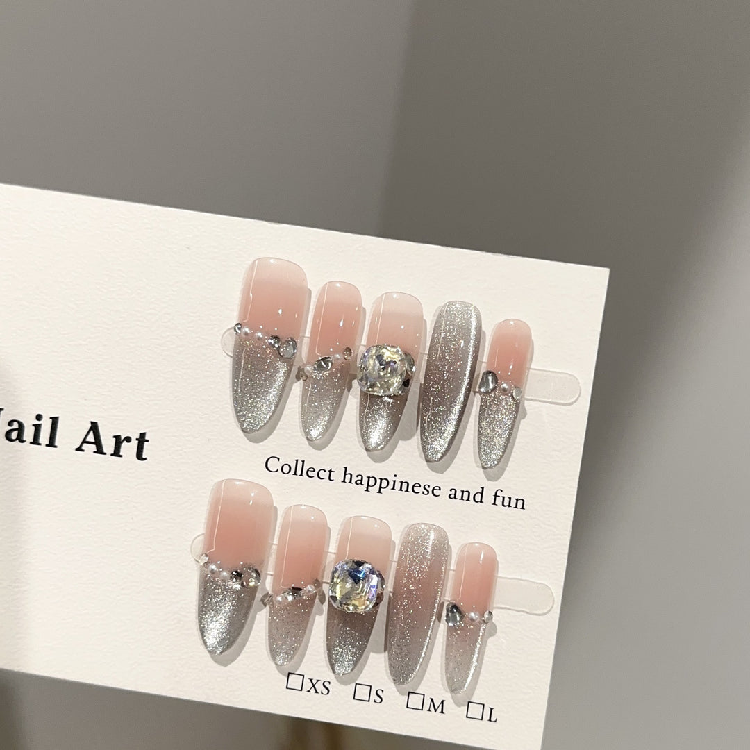 Elegant Glittering Press-On Nail Set