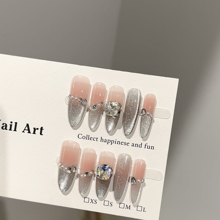 Elegant Glittering Press-On Nail Set