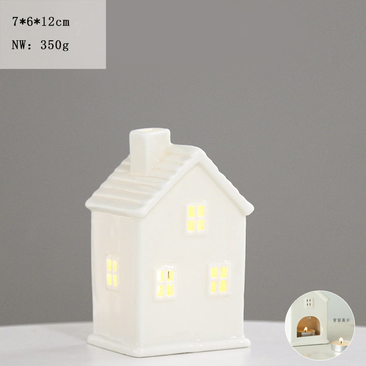 Ceramic House-Shaped Candle Holder Stornfeild