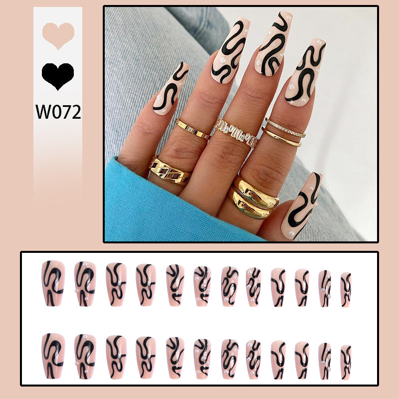 Artificial nails with creative lines design Stornfield