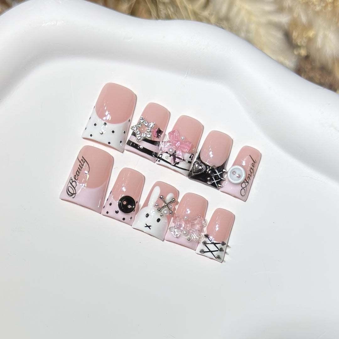 Artistic Designer Press-On Nail Set Stornfield