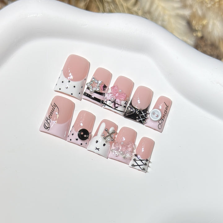 Artistic Designer Press-On Nail Set Stornfield