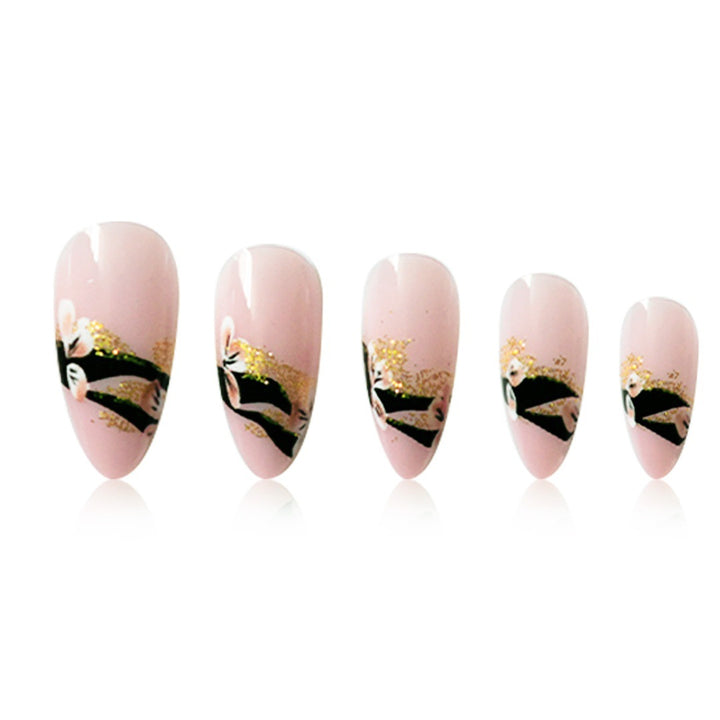 Elegant Floral Tip Press-On Nails Stornfield