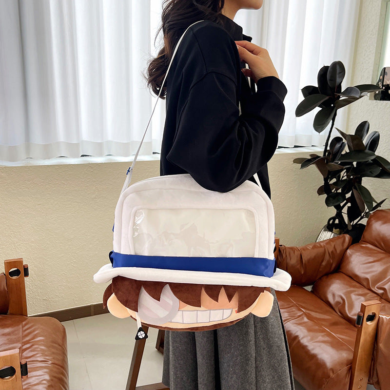 Plush backpack with clear window Stornfield