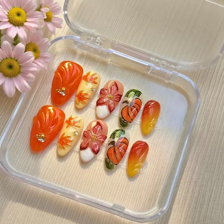 Artistic Floral Press-On Nail Collection 1790746013