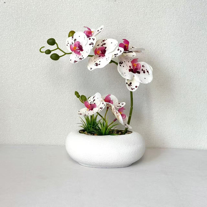 Lifelike Orchid Plant Arrangement for Home Decor