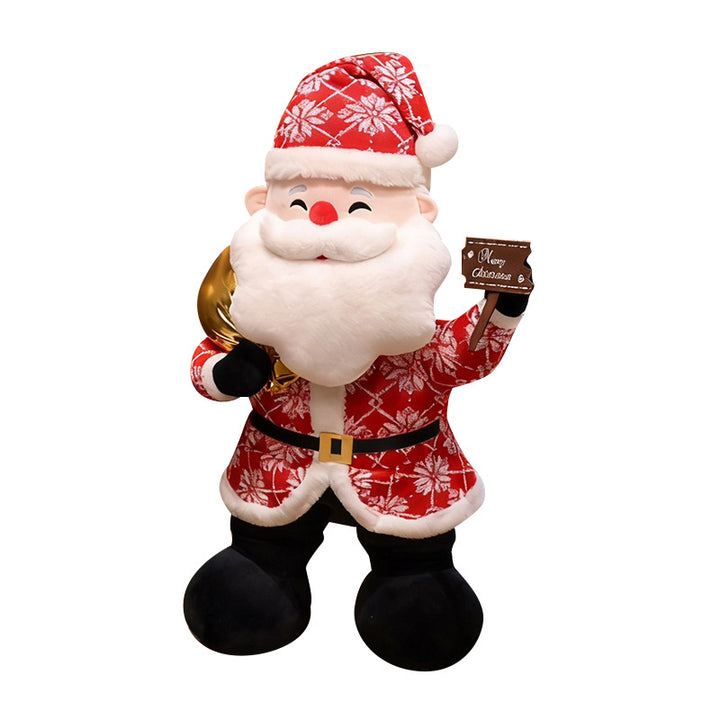 Life-Size Standing Plush Santa Decoration with Embroidered Face & Weighted Base Stornfield