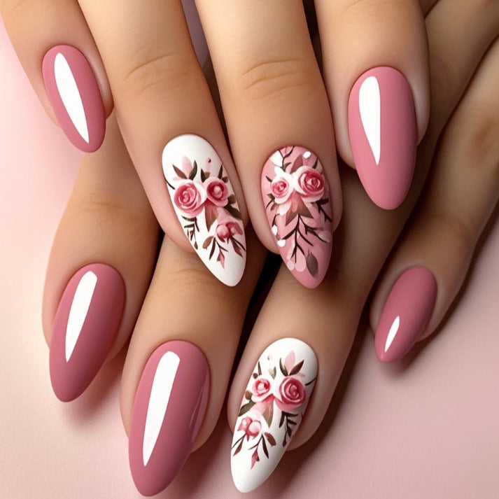 Floral Articulated Acrylic Nail Extensions Stornfield